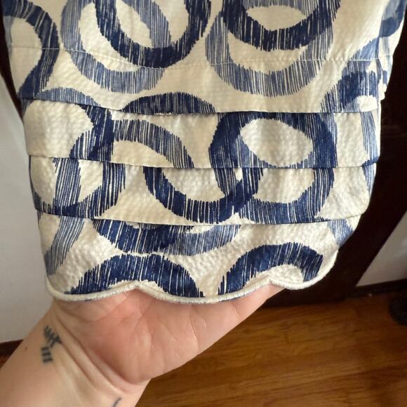 JUICY COUTURE | Y2K Vintage Hammered Silk Blue Circle Babydoll Top Size 6 - Picture 6 of 6